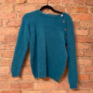 Elegant Teal Button-Accent Sweater